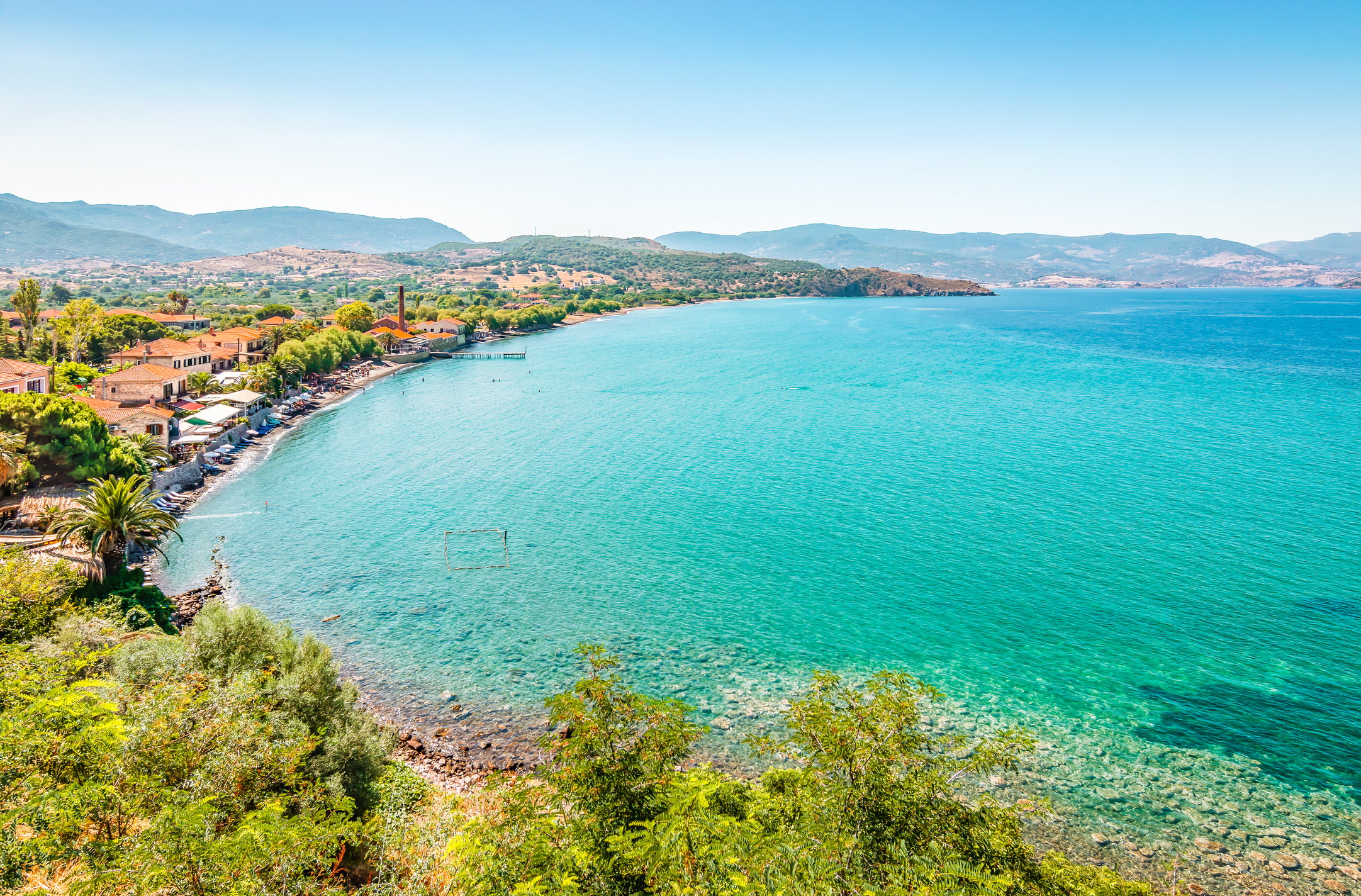 Coastline of Mithymna (Molyvos), Lesbos (Lesvos) Island, Greece.